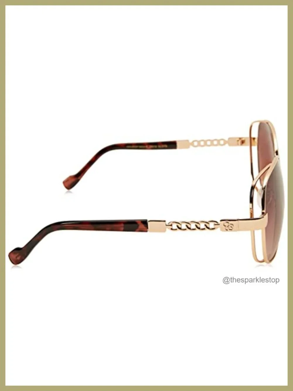 Oversized Metal Square Sunglasses UV400 Protection Women's
